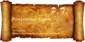 Povinszky Timon névjegykártya